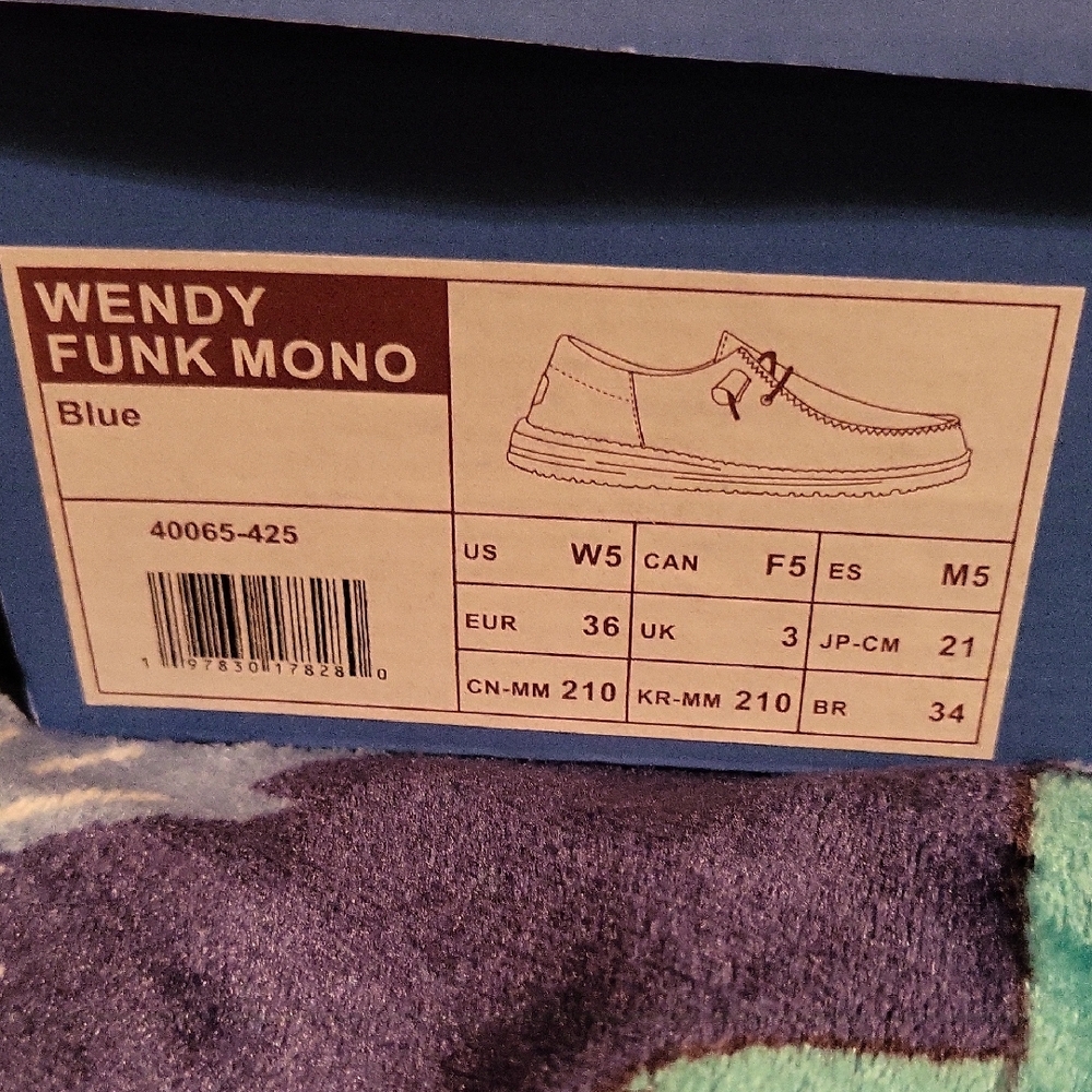 Hey Dude Wendy Funk Mono Blue Loafers - Picture 8 of 8